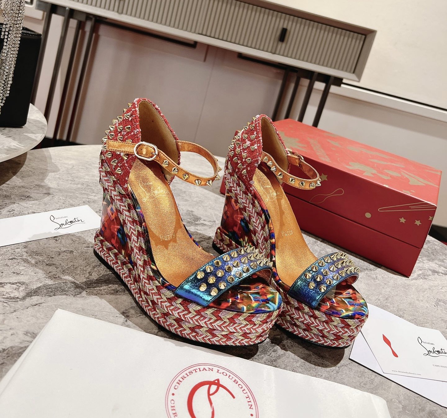 Bagsaaa Chr1st1an Louboutin 120 mm Platform sandals multicolor