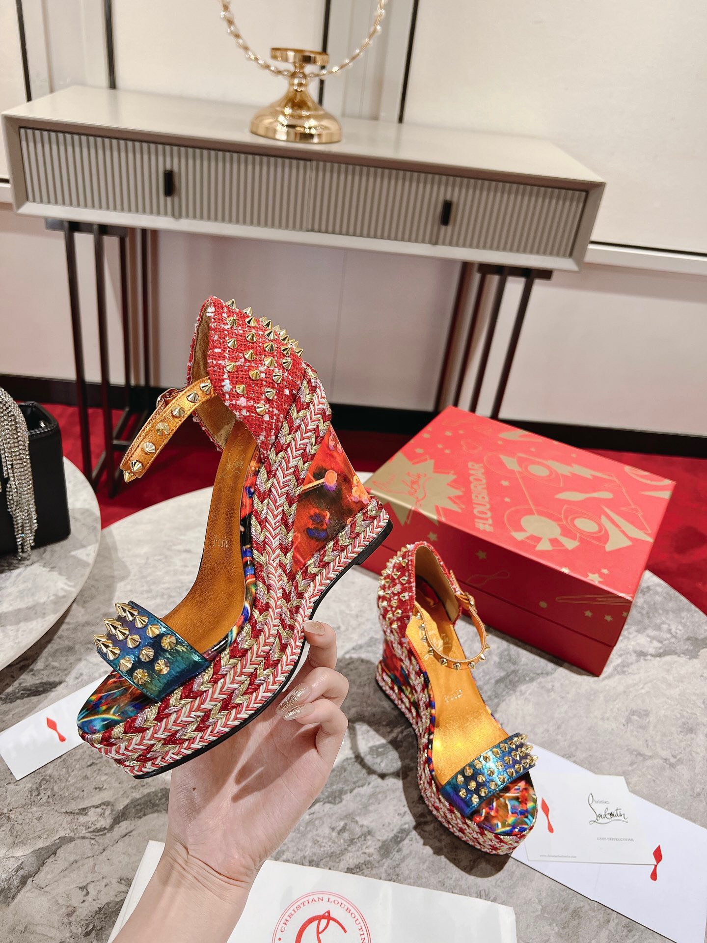 Bagsaaa Chr1st1an Louboutin 120 mm Platform sandals multicolor