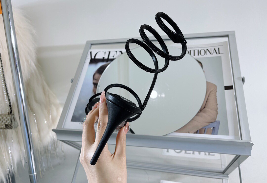 Bagsaaa Rene Caovilla Jewel Black Sandals All Cleo Snake