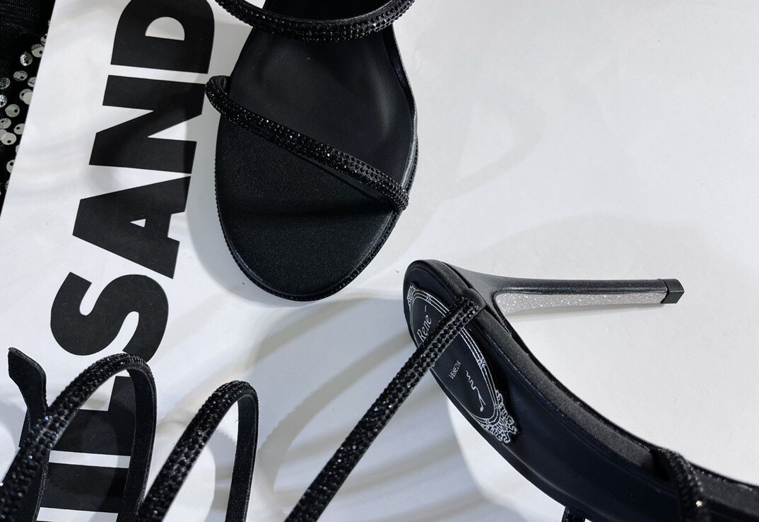 Bagsaaa Rene Caovilla Jewel Black Sandals All Cleo Snake