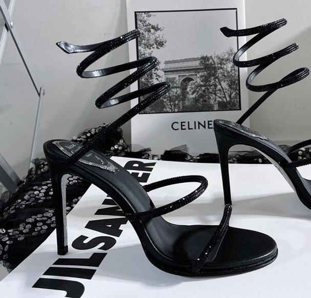 Bagsaaa Rene Caovilla Jewel Black Sandals All Cleo Snake