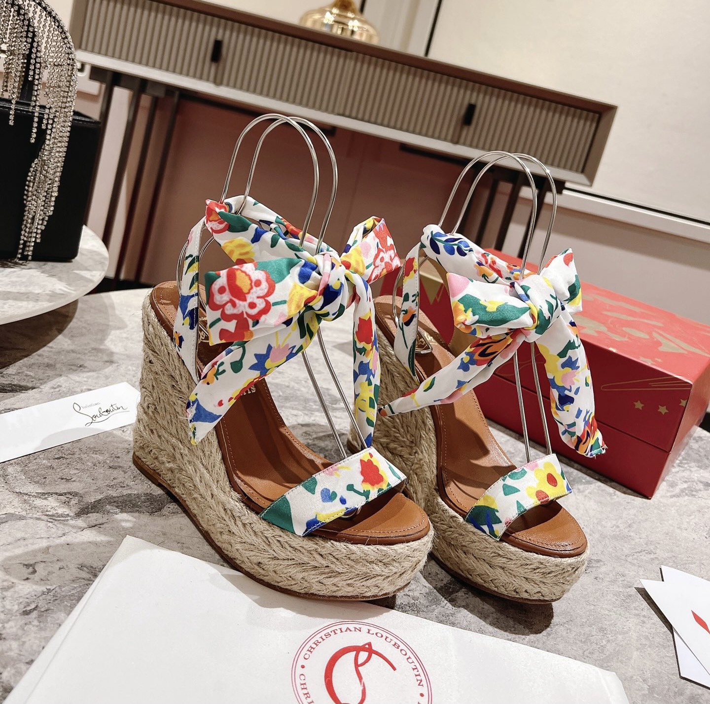 Bagsaaa Chr1st1an LOUBOUTIN MONICA DU DÉSERT 120MM WEDGE HEELS