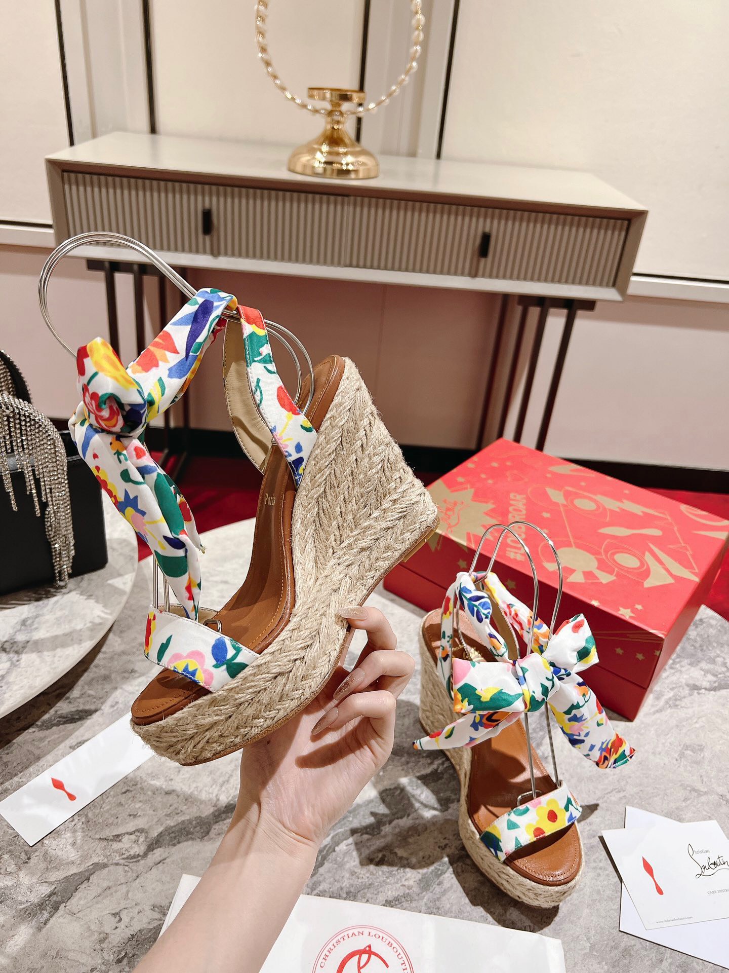 Bagsaaa Chr1st1an LOUBOUTIN MONICA DU DÉSERT 120MM WEDGE HEELS