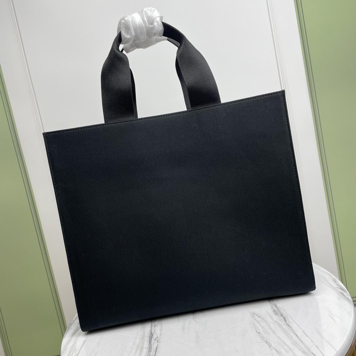 Bagsaaa F**di Fendace Embroidered Canvas Logo Large Black Bag - 40×35×21.5cm