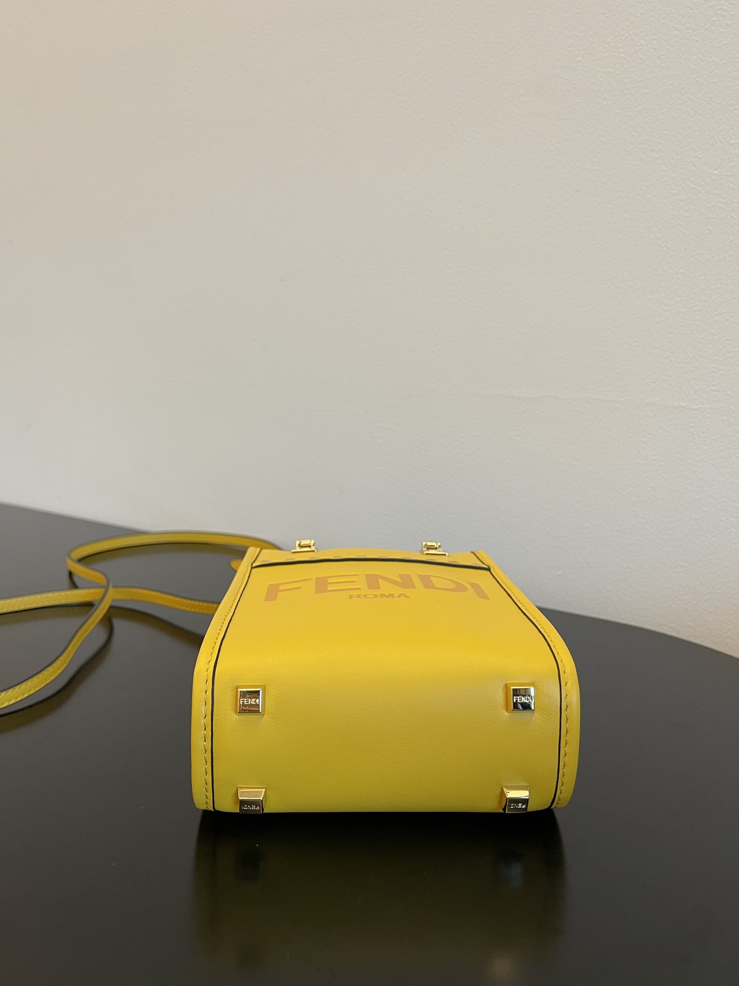 Bagsaaa F**di Mini Sunshine Shopper Yellow Leather - 18x13x6.5cm