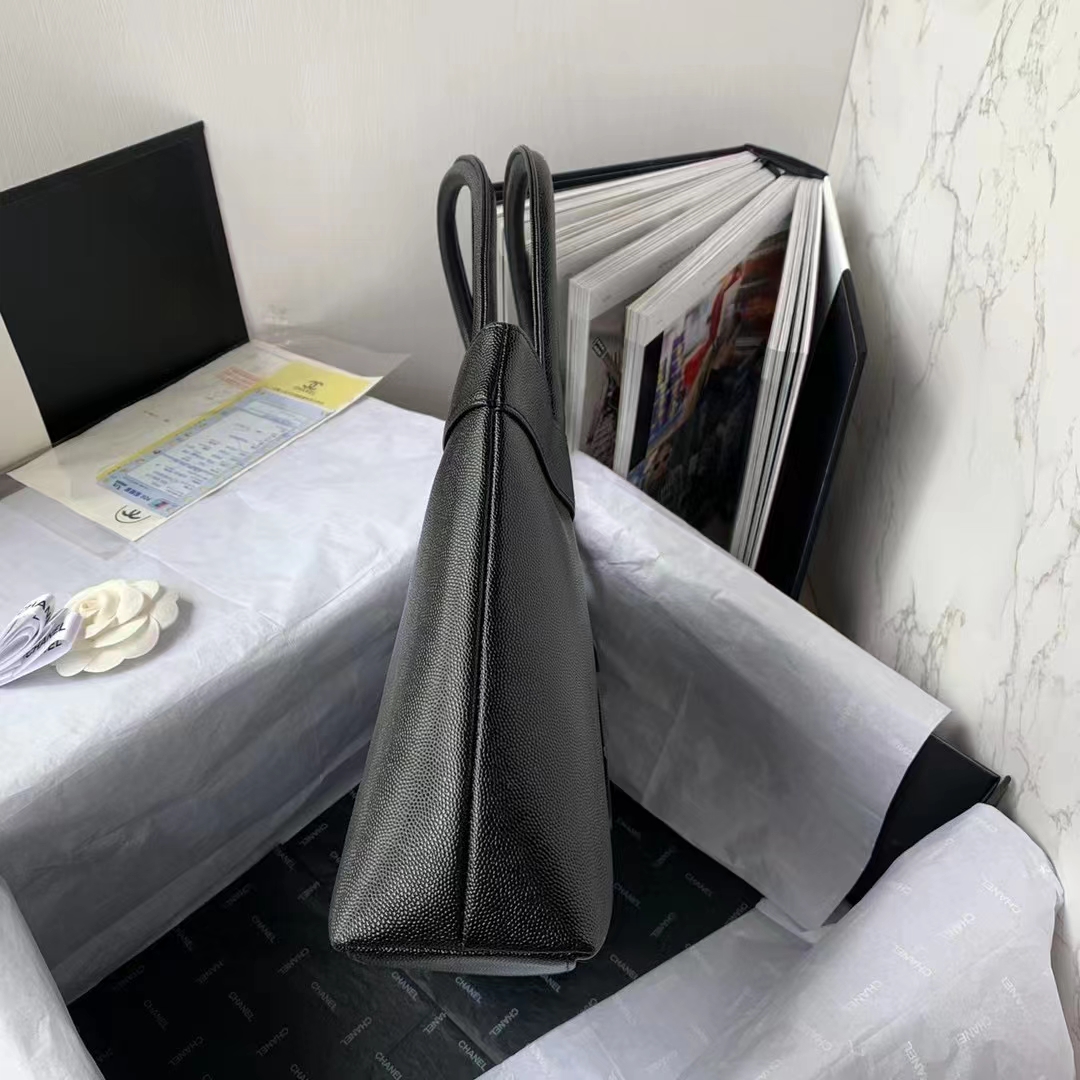 Bagsaaa Ch**el Vintage CC Open Black Tote - 30*21*8cm