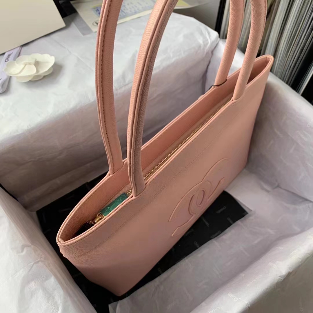 Bagsaaa Ch**el Vintage CC Open Pink Tote - 30*21*8cm