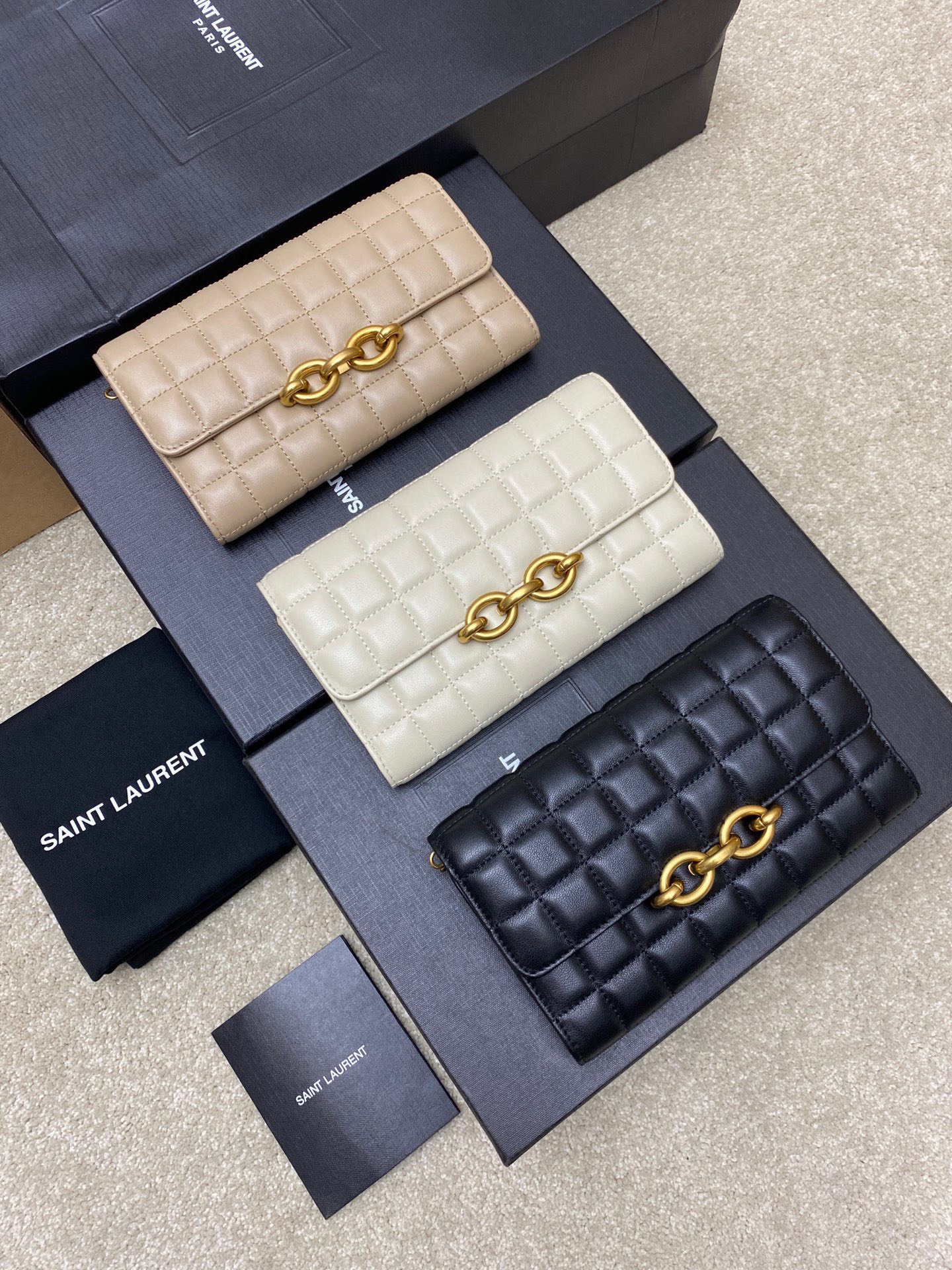 Bagsaaa Y51 Le Mailon Chain Wallet In Quilted Black Lambskin - 19 X 11 X 4 CM