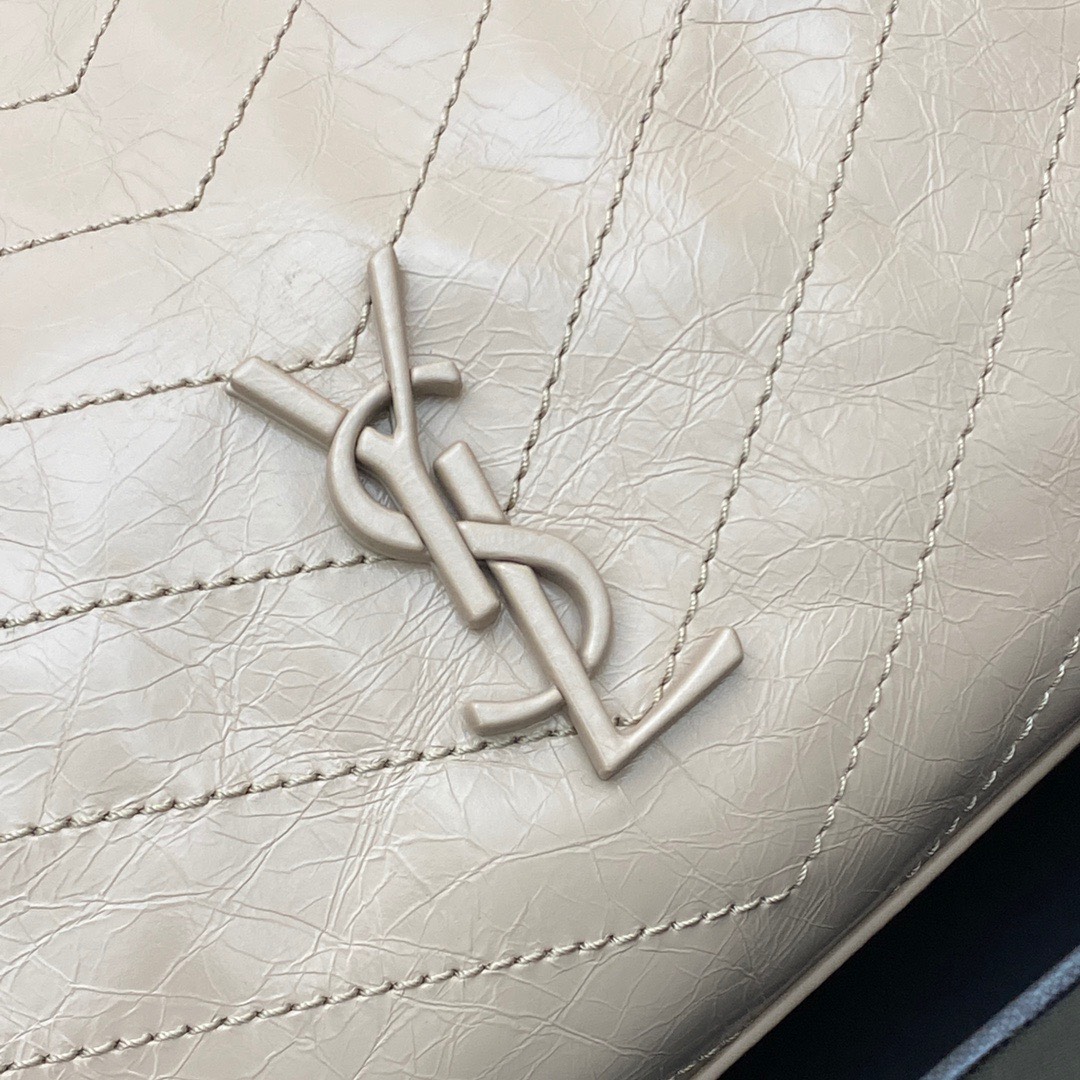Bagsaaa Y51 Niki Shopping In Vintage Ivory Leather - 33 X 27 X 11,5 CM