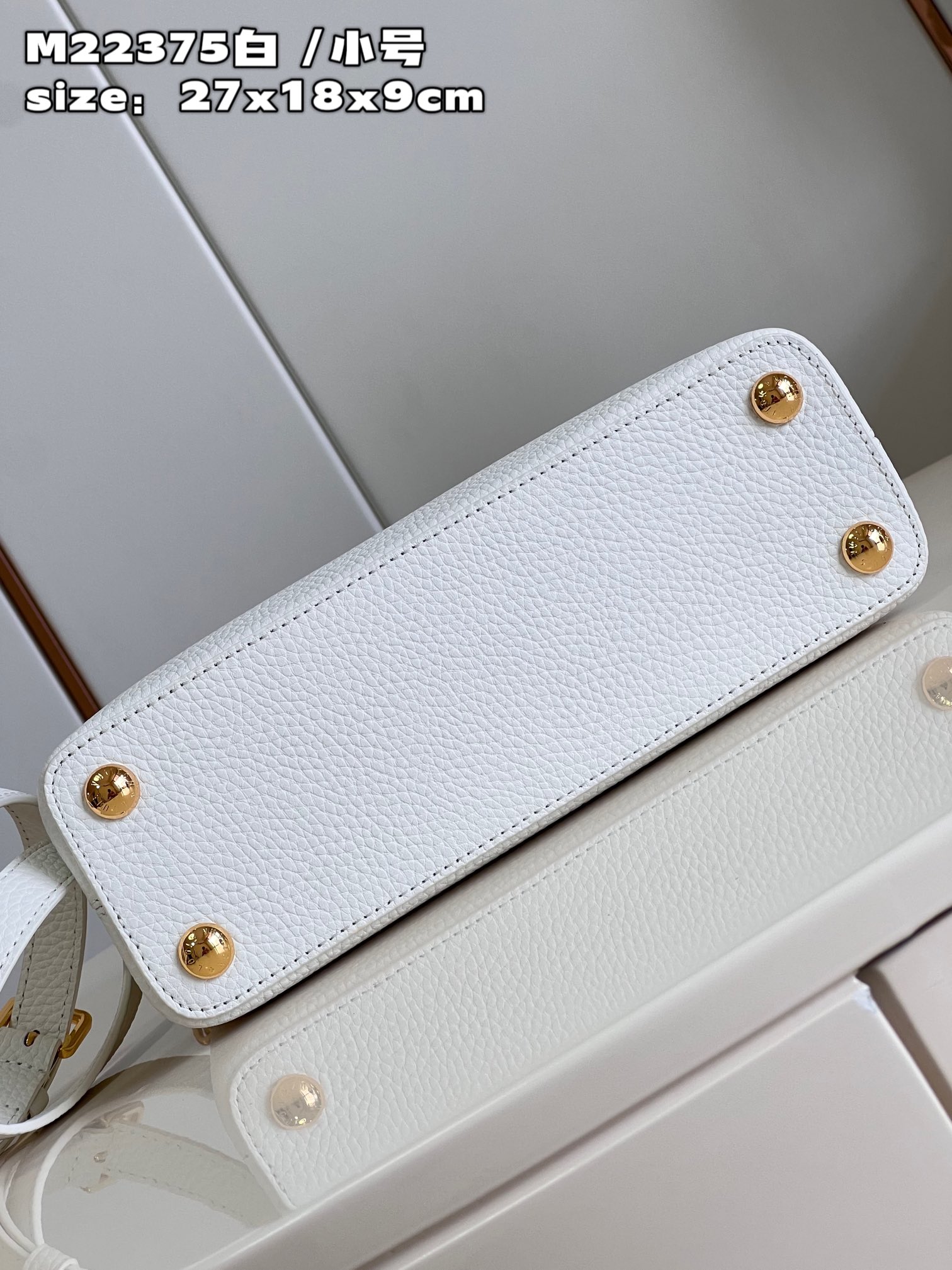 Bagsaaa L0vis Vvtt0n Capucines BB White Flower Strap - 27 x 18 x 9 cm