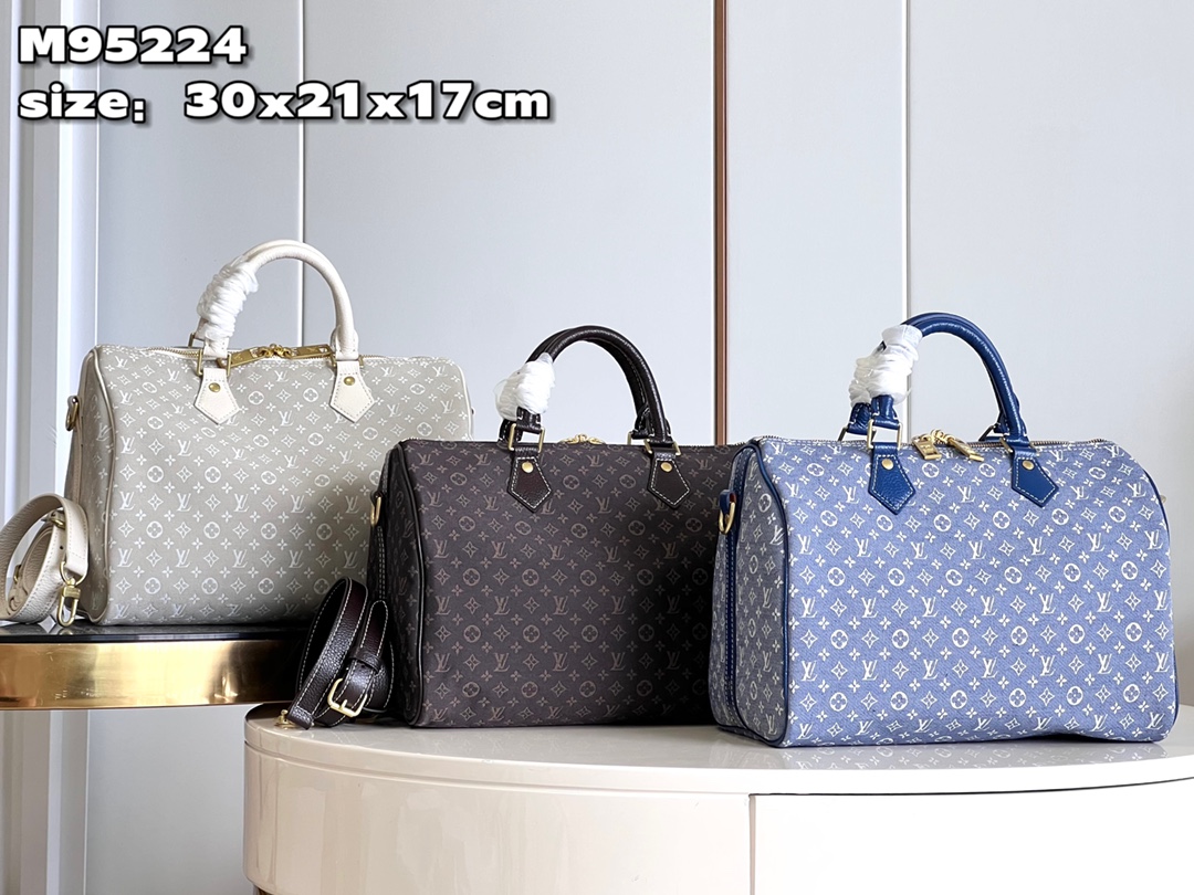 Bagsaaa L0vis Vvtt0n Speedy 30 Denim Bag - 30x21x17cm