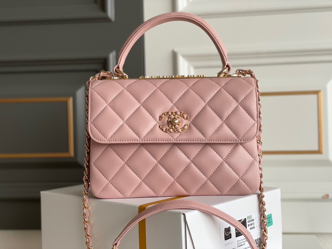 Bagsaaa Ch**el Trendy CC Pink Bag - 25cm