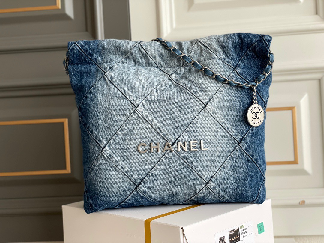 Bagsaaa Ch**el bag 22 denim leather - 37x35x7cm