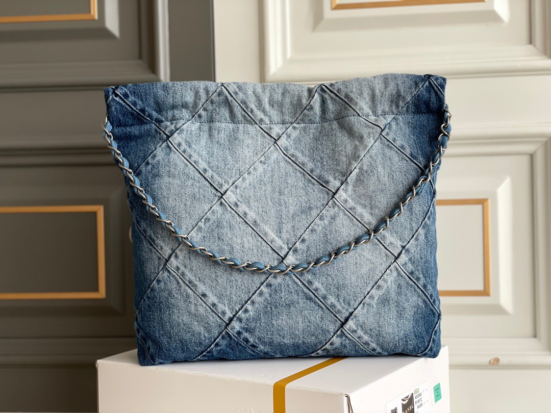 Bagsaaa Ch**el bag 22 denim leather - 37x35x7cm