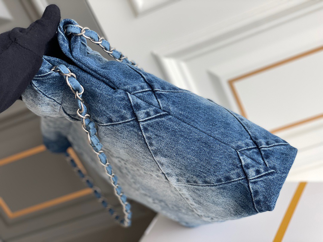 Bagsaaa Ch**el bag 22 denim leather - 37x35x7cm