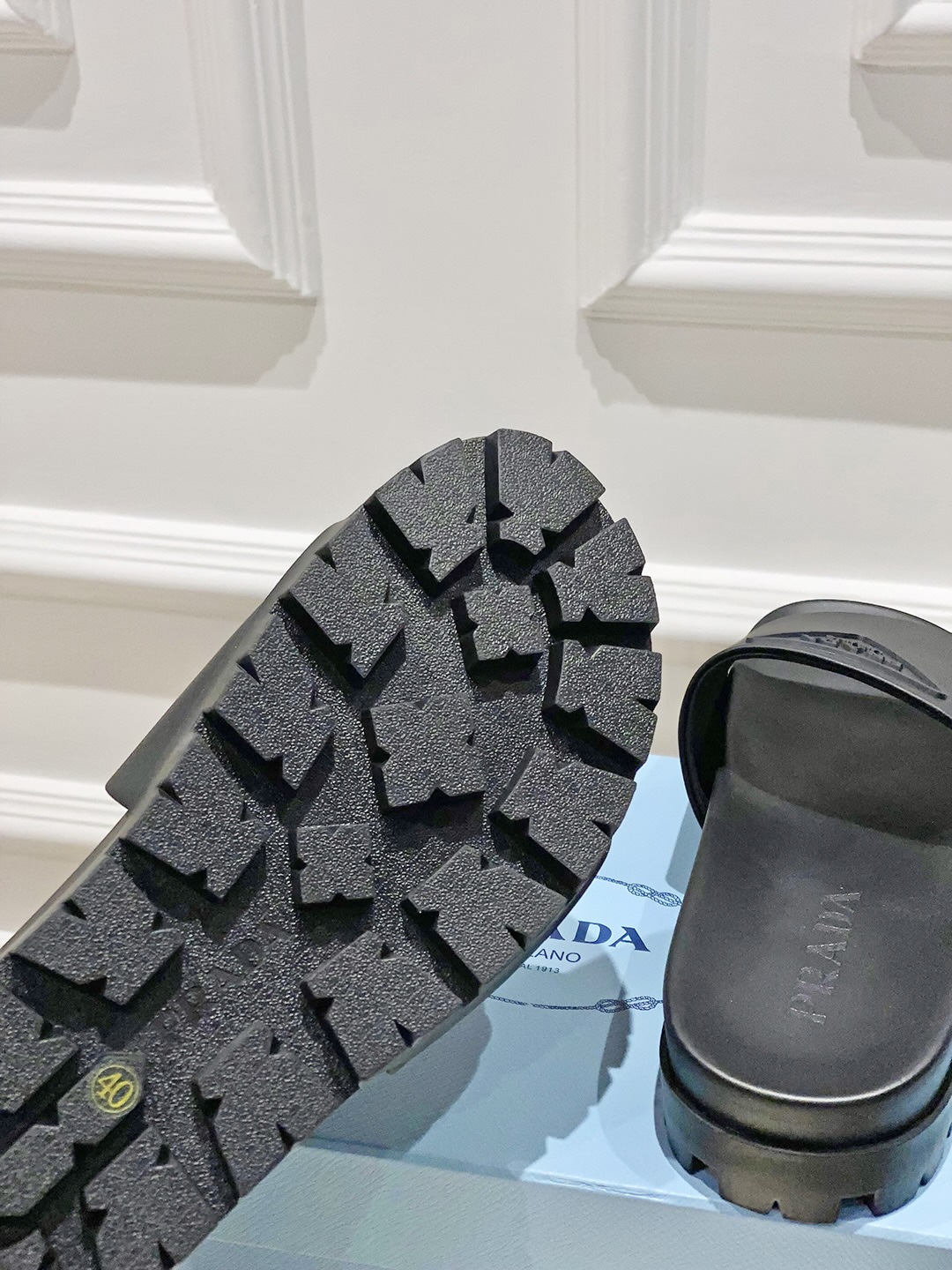 Bagsaaa Pra*a Black Rubber Slides