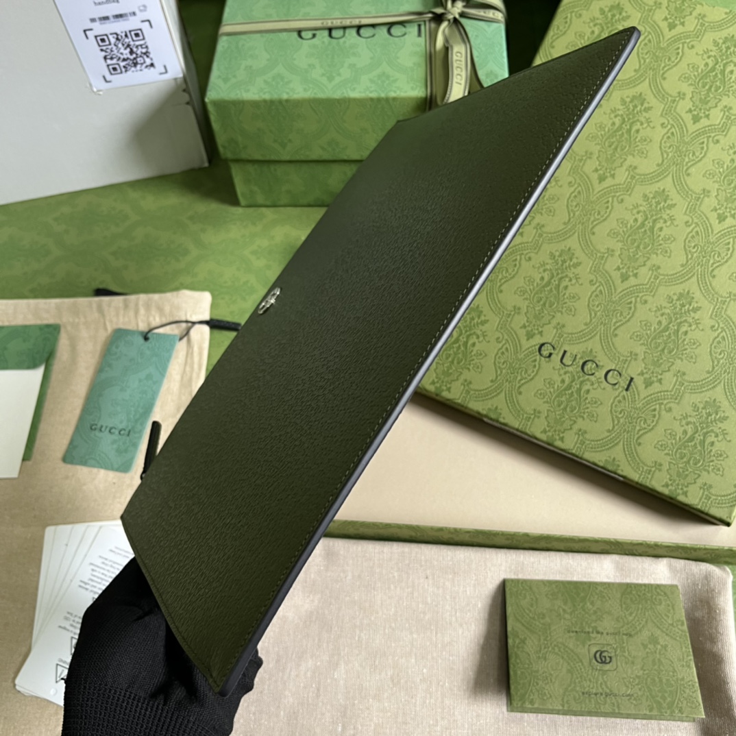 Bagsaaa Gvc*1 GG Marmont Pouch Green Leather - 30.5x 21x 1.5cm