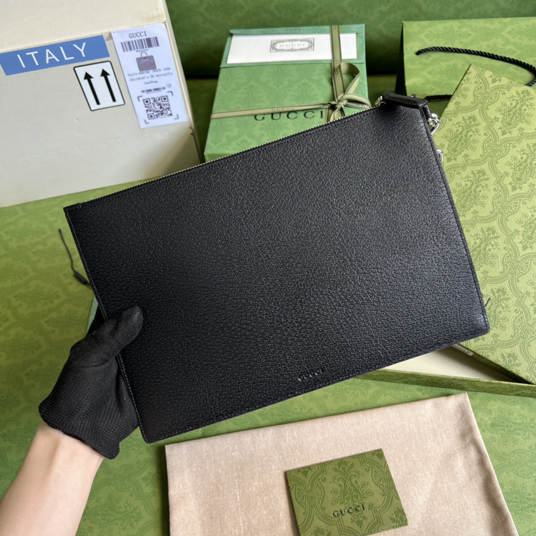 Bagsaaa Gvc*1 GG Marmont Pouch Black Leather - 30.5x 21x 1.5cm