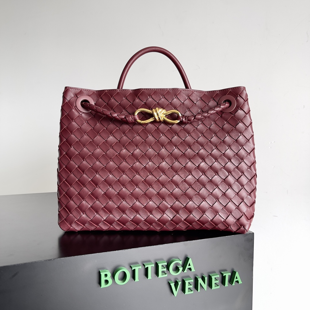Bagsaaa B0tt*ga Ven*ta Medium Andiamo Burgundy - 32x25x11cm