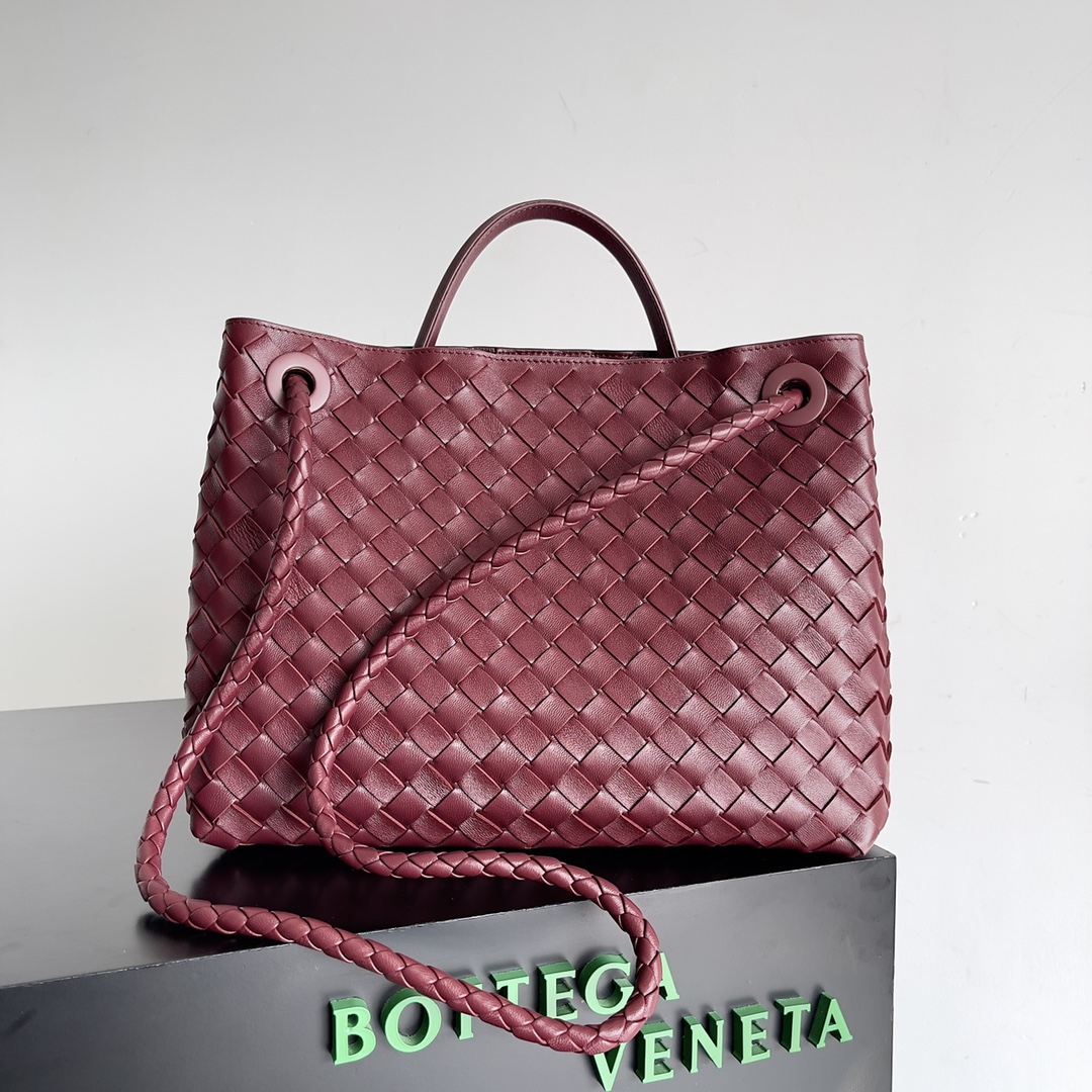 Bagsaaa B0tt*ga Ven*ta Medium Andiamo Burgundy - 32x25x11cm