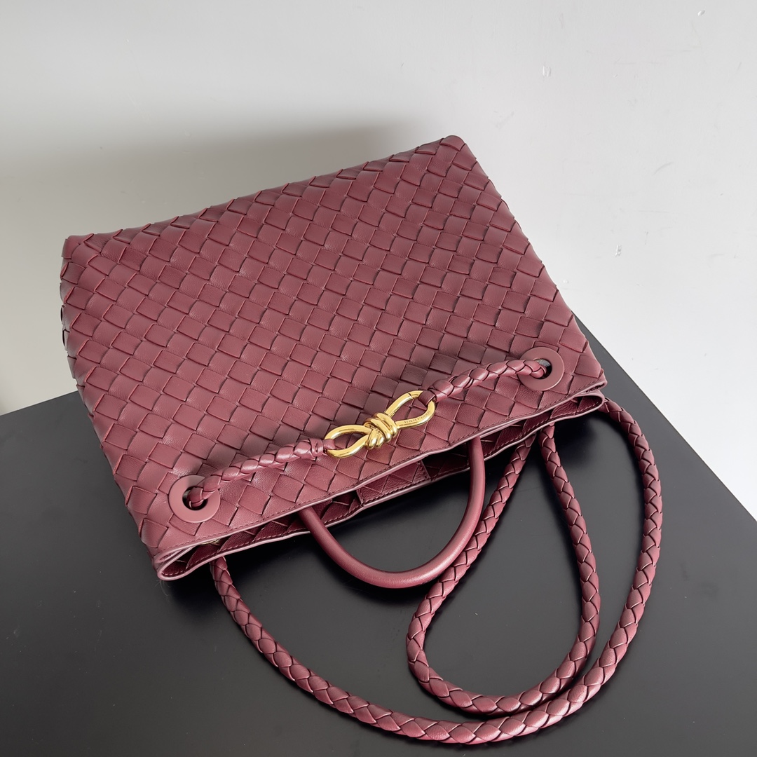 Bagsaaa B0tt*ga Ven*ta Medium Andiamo Burgundy - 32x25x11cm