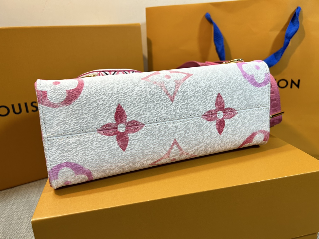 Bagsaaa L0vis Vvtt0n Onthego PM Pink Monogram Canvas - 25 x 19 x 11.5 cm