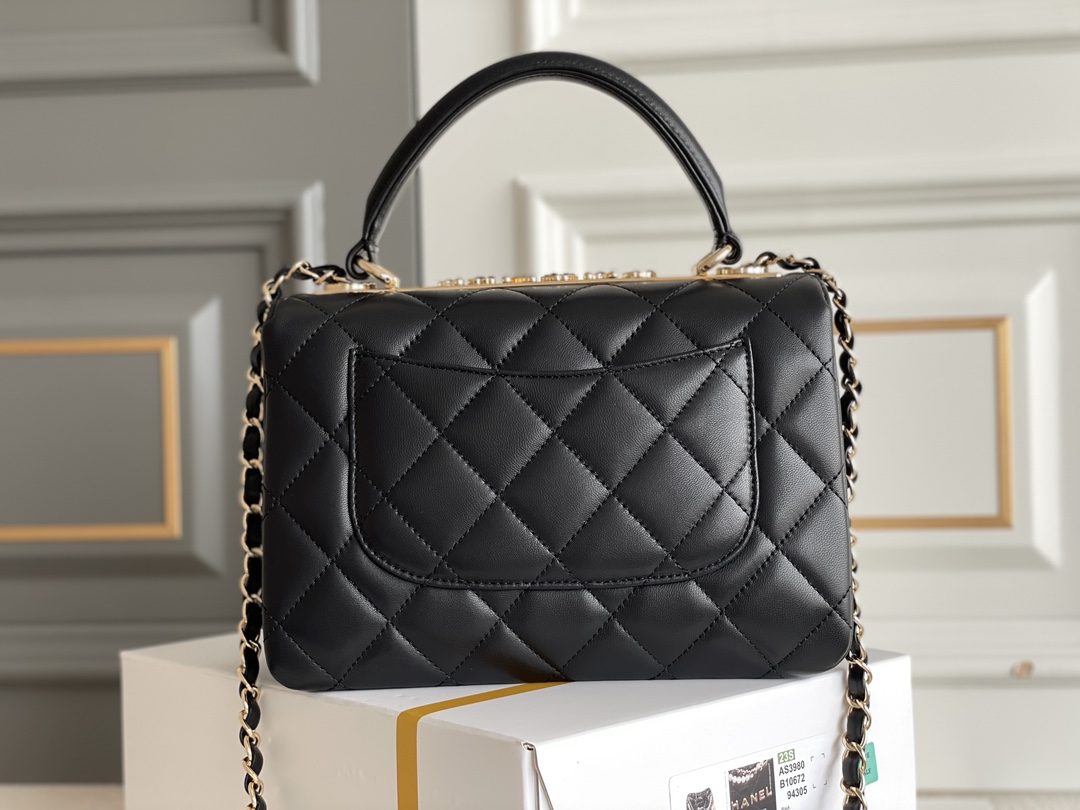 Bagsaaa Ch**el Trendy CC Black Bag - 25cm