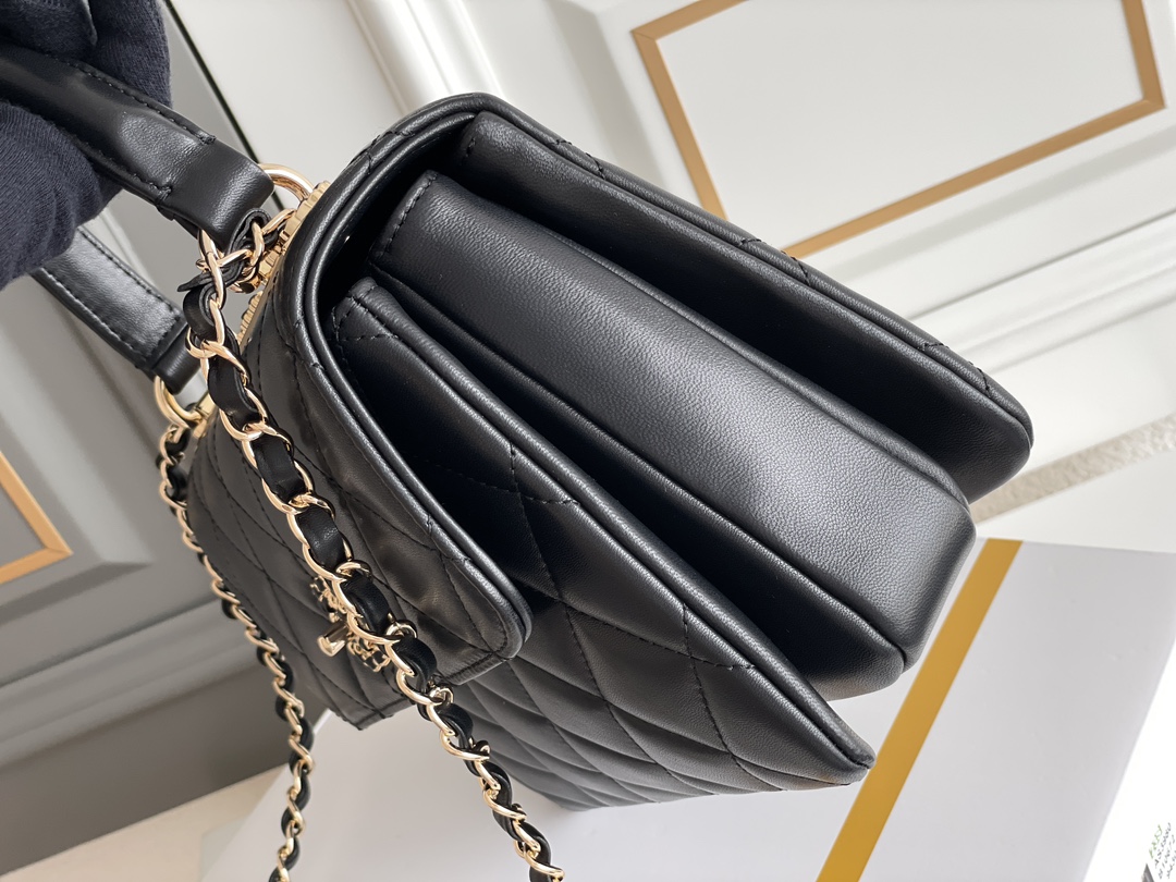 Bagsaaa Ch**el Trendy CC Black Bag - 25cm