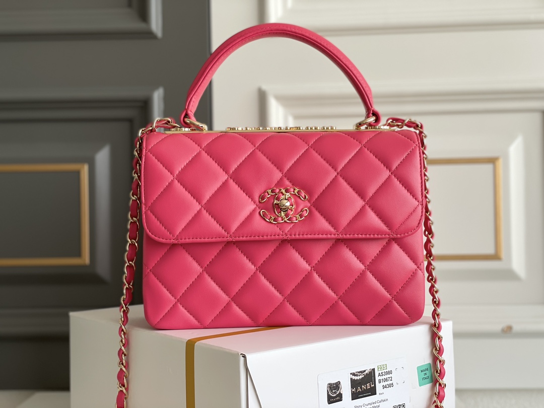 Bagsaaa Ch**el Trendy CC Hot Pink Bag - 25cm
