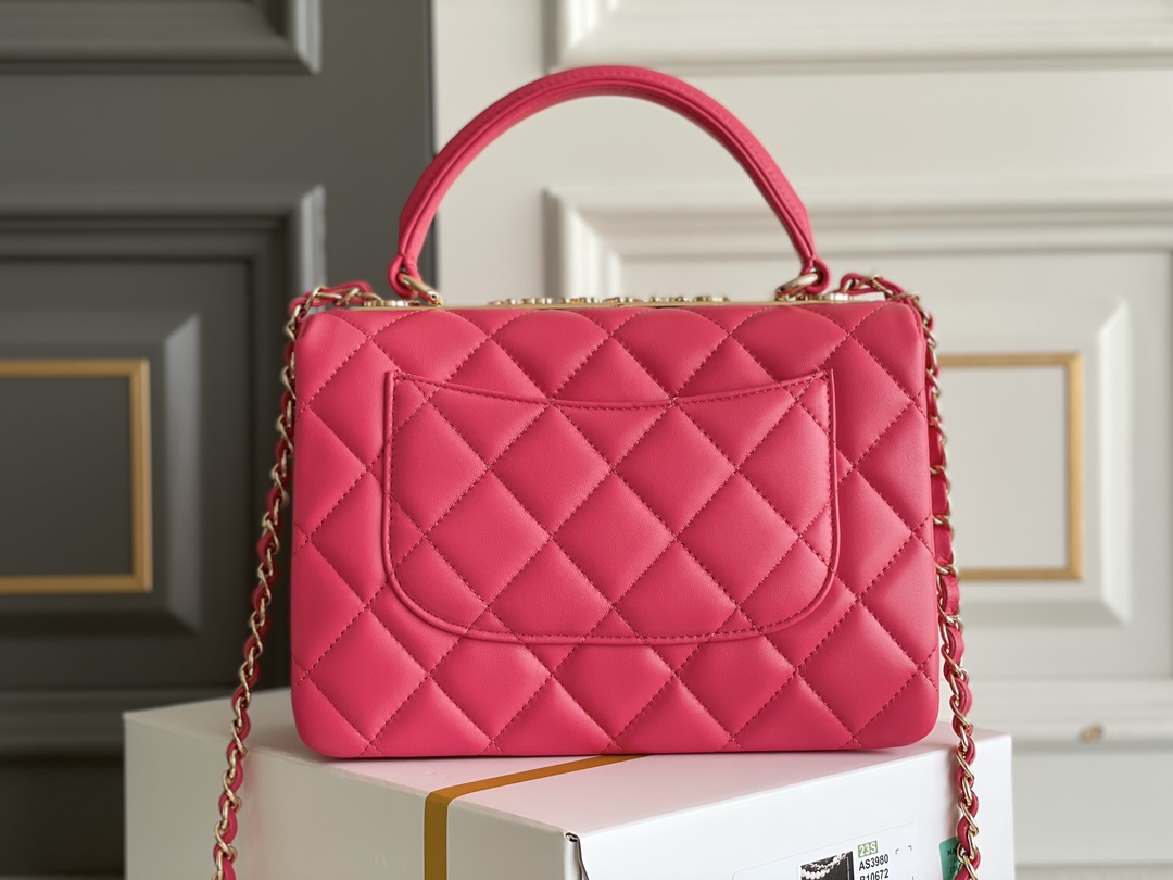 Bagsaaa Ch**el Trendy CC Hot Pink Bag - 25cm
