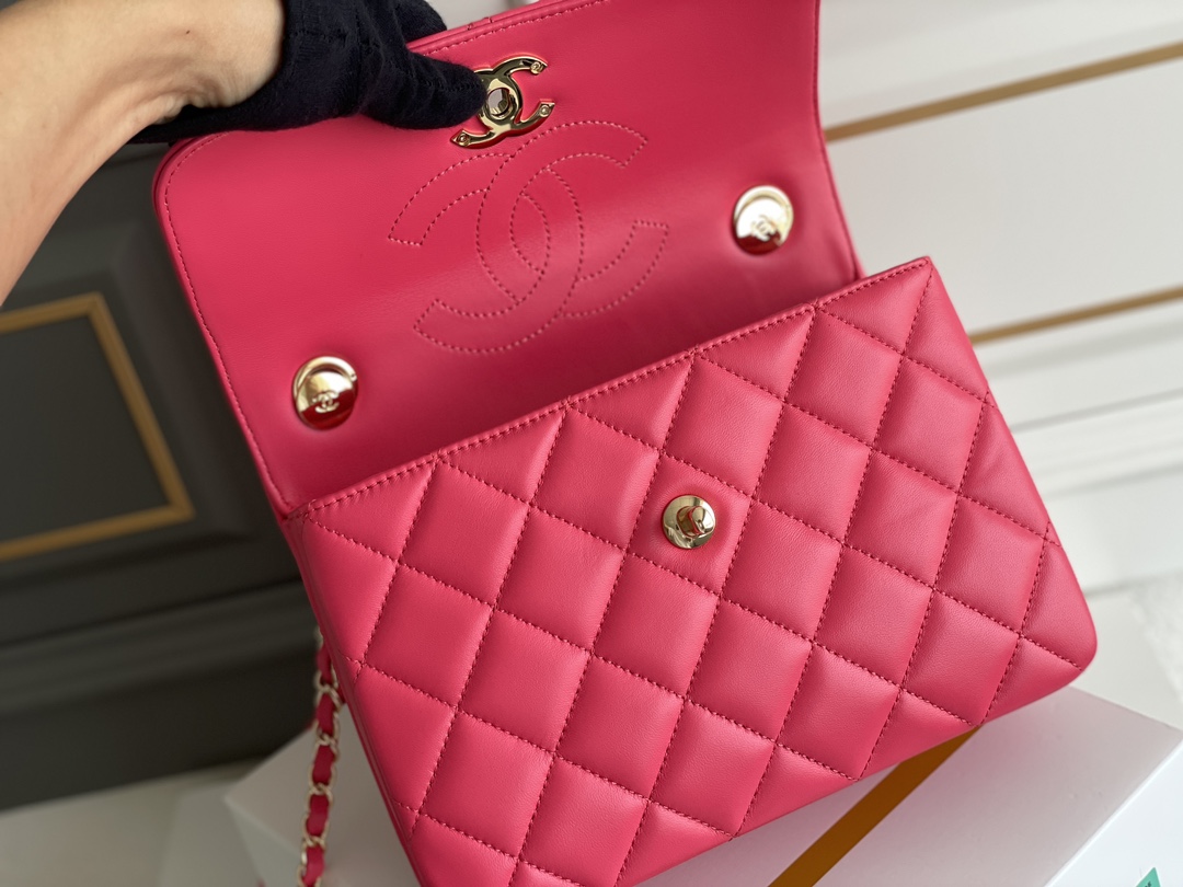 Bagsaaa Ch**el Trendy CC Hot Pink Bag - 25cm