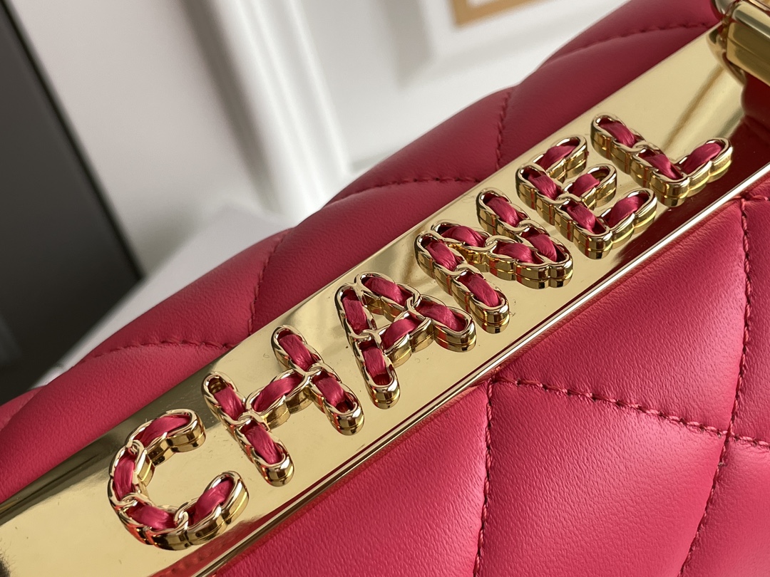 Bagsaaa Ch**el Trendy CC Hot Pink Bag - 25cm
