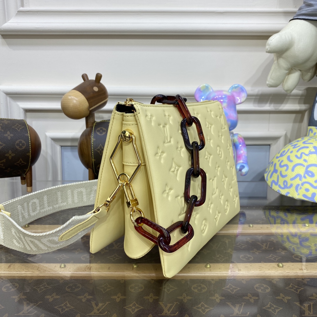 Bagsaaa L0vis Vvtt0n Coussin PM Yellow - 23 X 16 X 6.5 CM