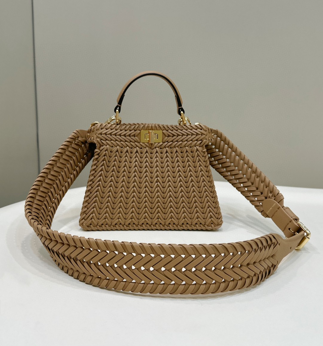 Bagsaaa F**di Peekaboo ISeeU Petite Brown - 27x21x11cm