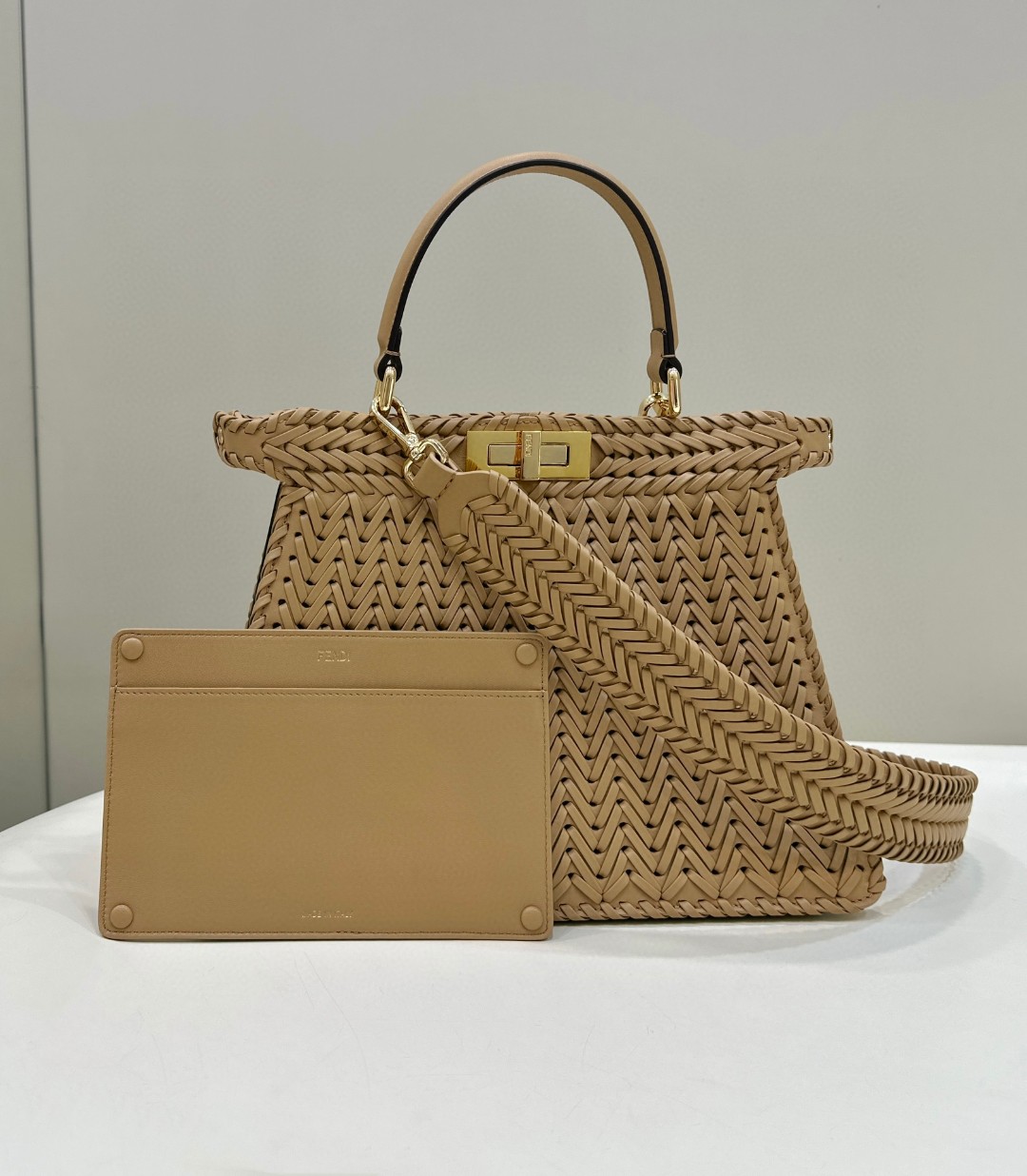 Bagsaaa F**di Peekaboo ISeeU Petite Brown - 33*12*25cm