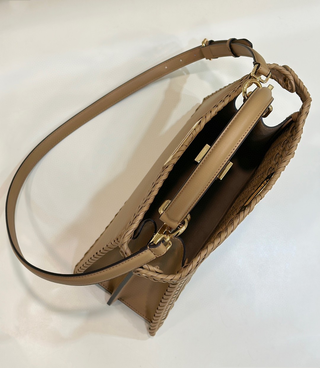 Bagsaaa F**di Peekaboo ISeeU Petite Brown - 33*12*25cm