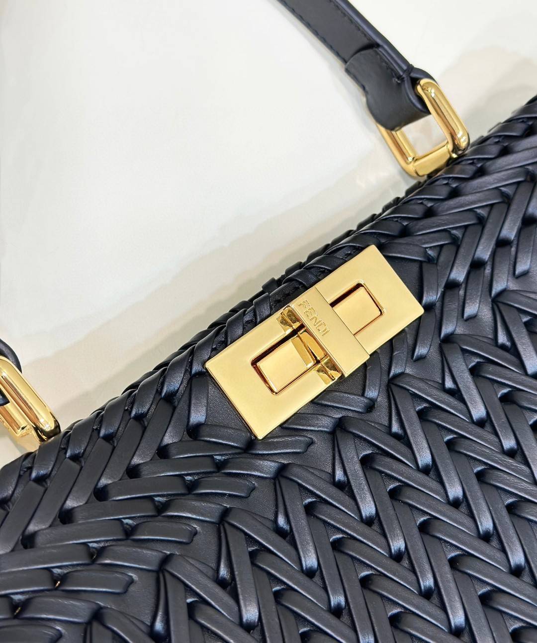 Bagsaaa F**di Peekaboo ISeeU Petite Black - 33*12*25cm