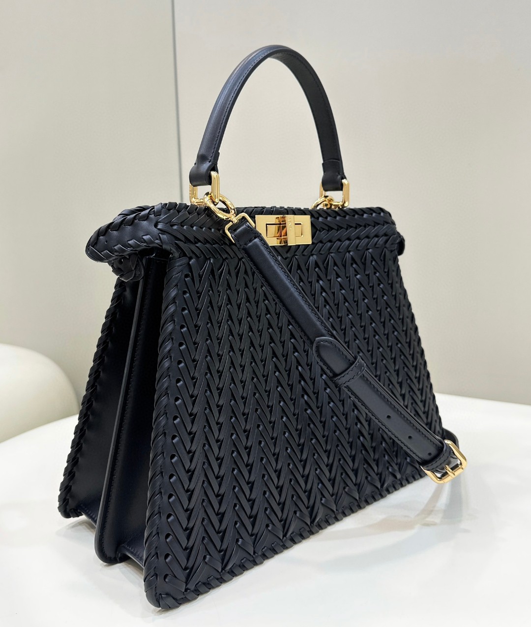Bagsaaa F**di Peekaboo ISeeU Petite Black - 33*12*25cm