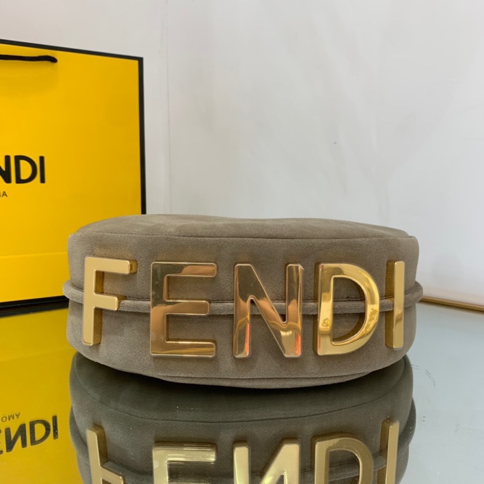 Bagsaaa F**di Medium Graphy In Suede Brown - 10×29×24.5cm
