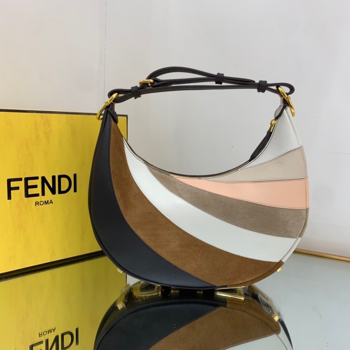 Bagsaaa F**di Medium Graphy Graffiti In Brown - 10×29×24.5cm