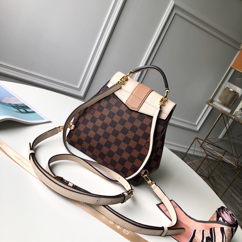 Bagsaaa L0vis Vvtt0n Clapton Damier Ebene Canvas Backpack Creme - 21x21x11cm