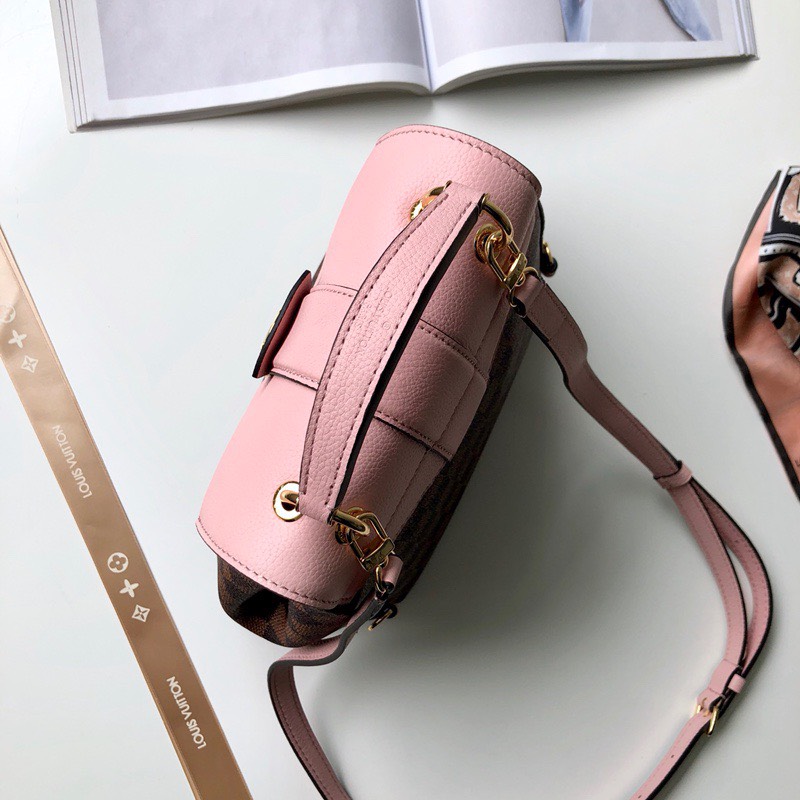 Bagsaaa L0vis Vvtt0n Clapton Damier Ebene Canvas Backpack Pink - 21x21x11cm