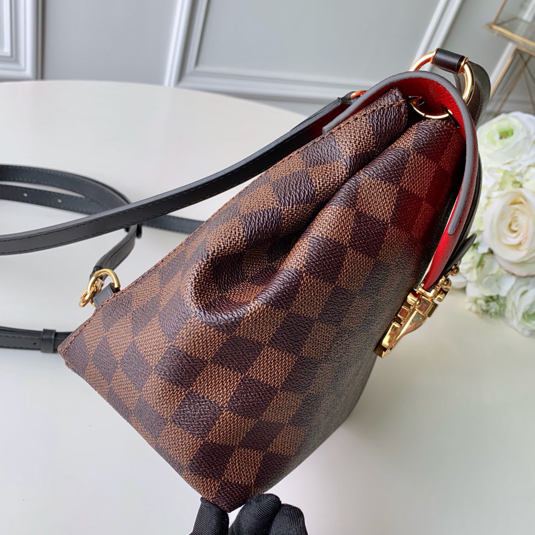 Bagsaaa L0vis Vvtt0n Clapton Damier Ebene Canvas Backpack Red - 21x21x11cm