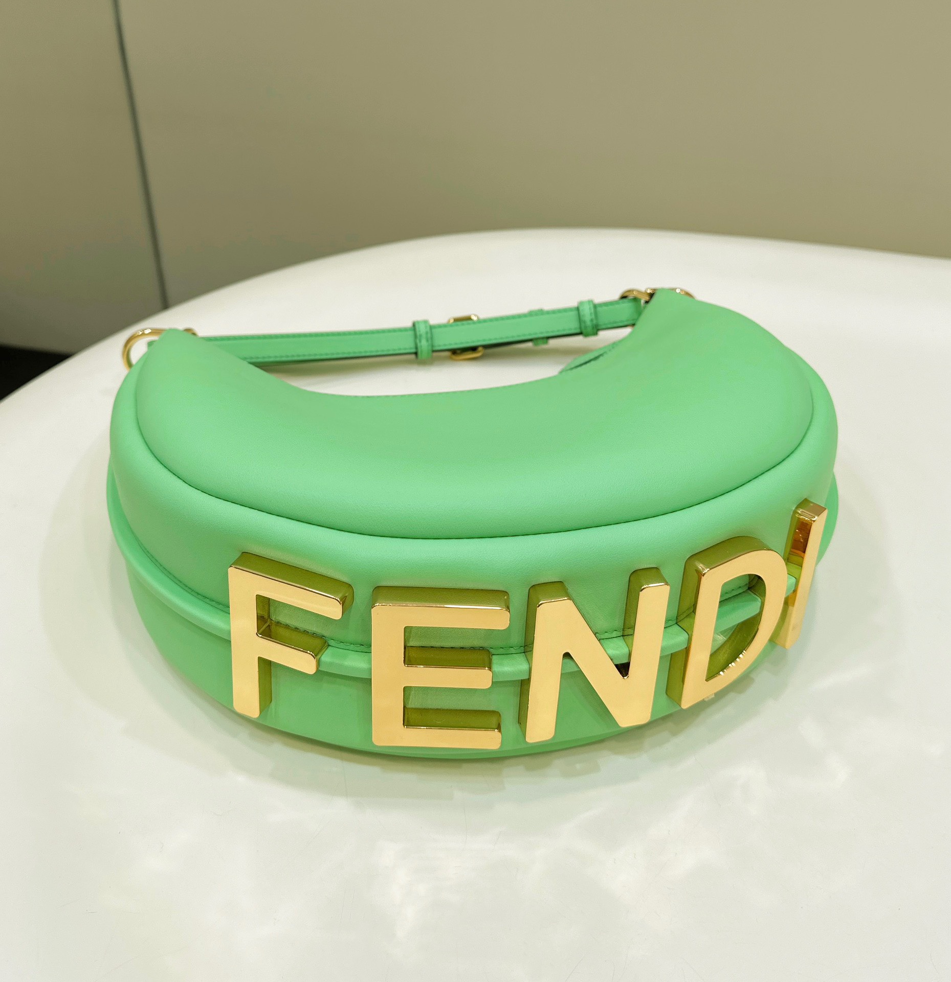 Bagsaaa F**di Small Graphy In Neo Green - 10×29×24.5cm
