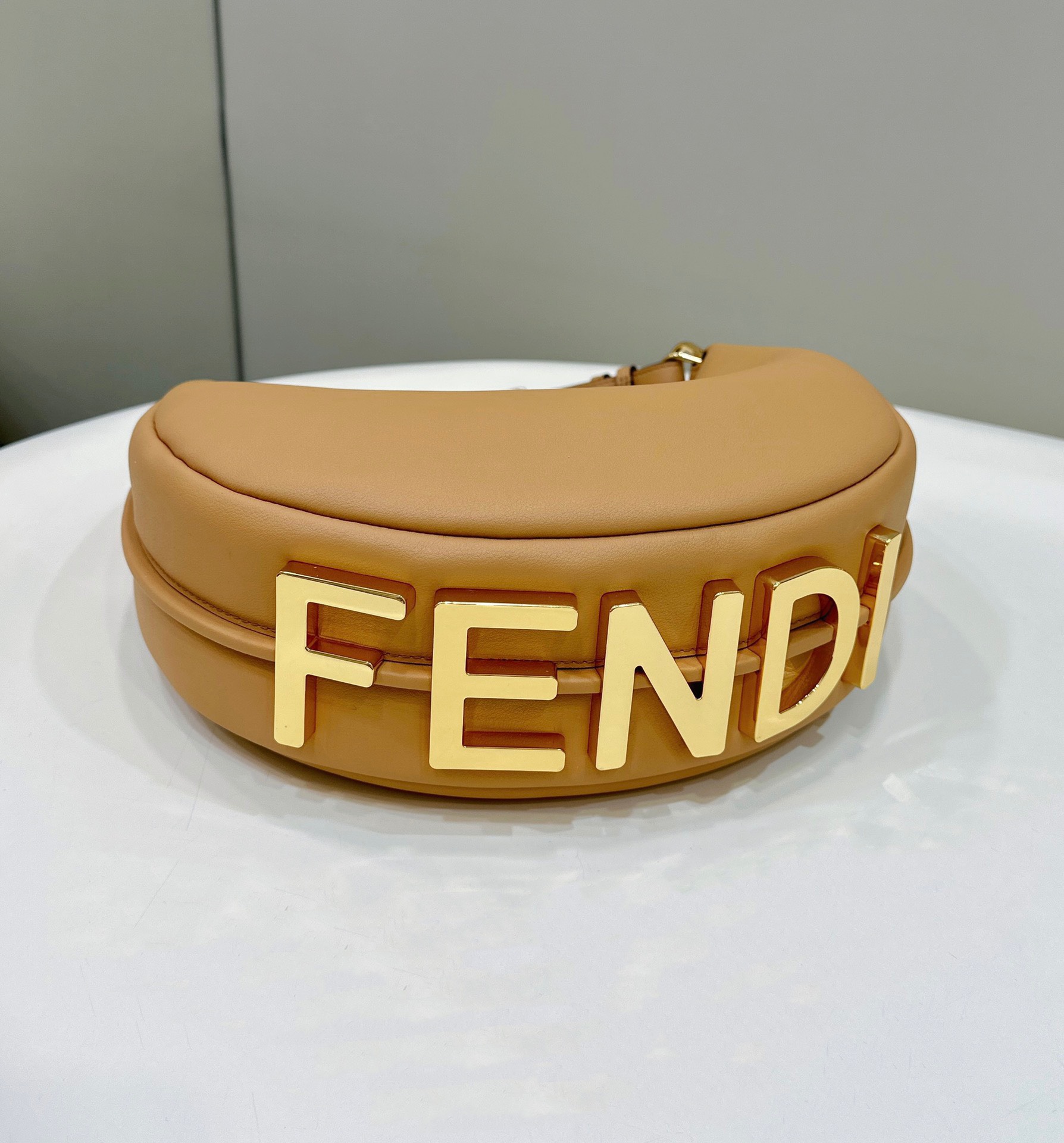 Bagsaaa F**di Small Graphy In Caramel - 10×29×24.5cm