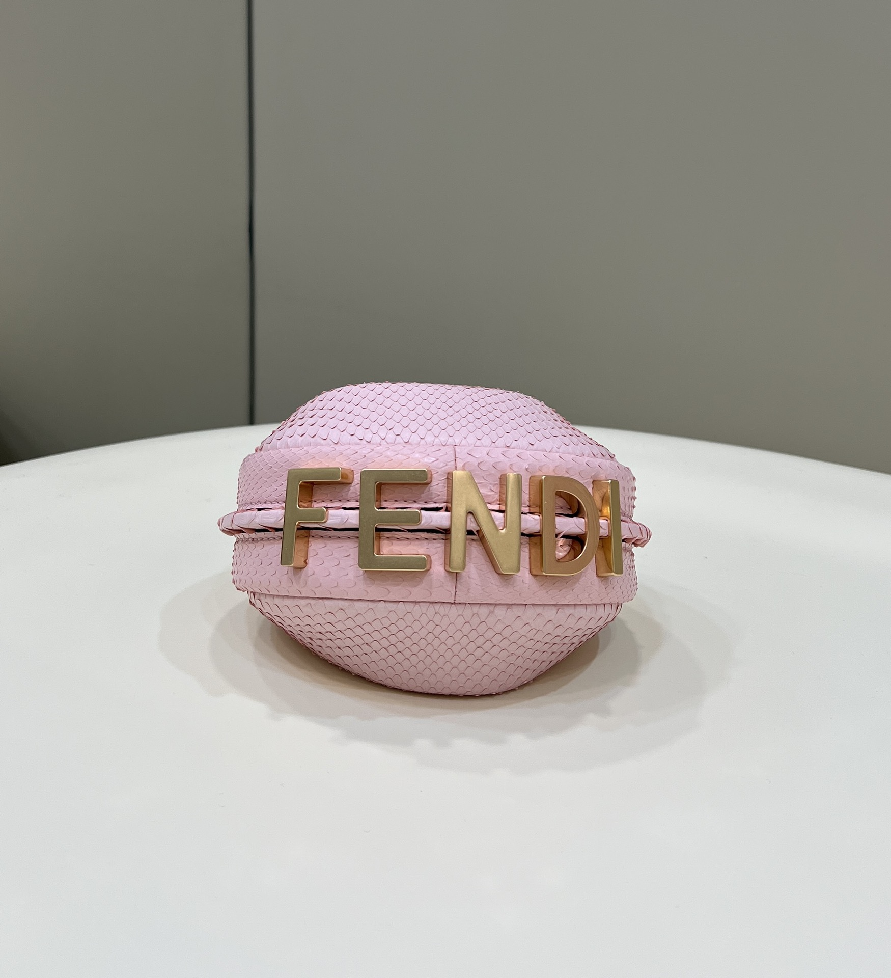 Bagsaaa F**di Nano Graphy In Pink Pythin Leather - 16.5x14x5cm