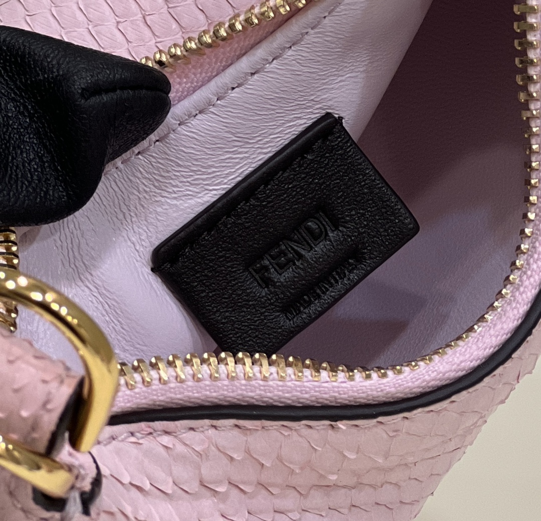 Bagsaaa F**di Nano Graphy In Pink Pythin Leather - 16.5x14x5cm