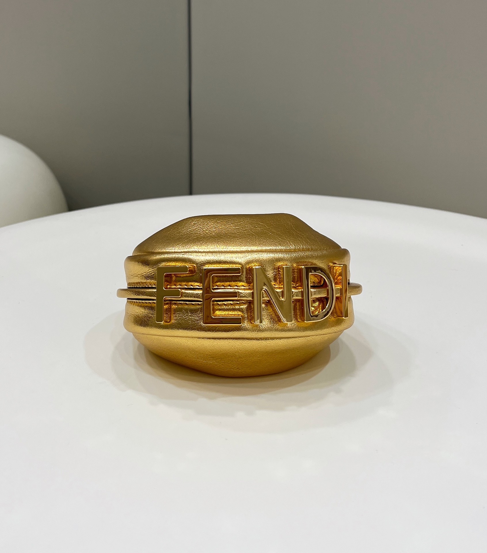 Bagsaaa F**di Nano Graphy In Gold - 16.5x14x5cm