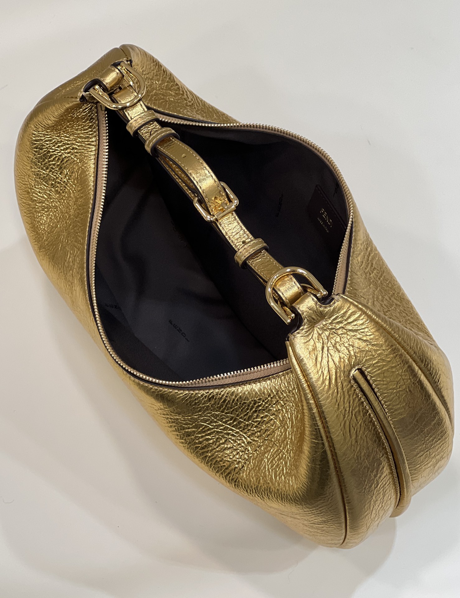 Bagsaaa F**di Medium Graphy In Gold Leather Bag - 36-30-11CM