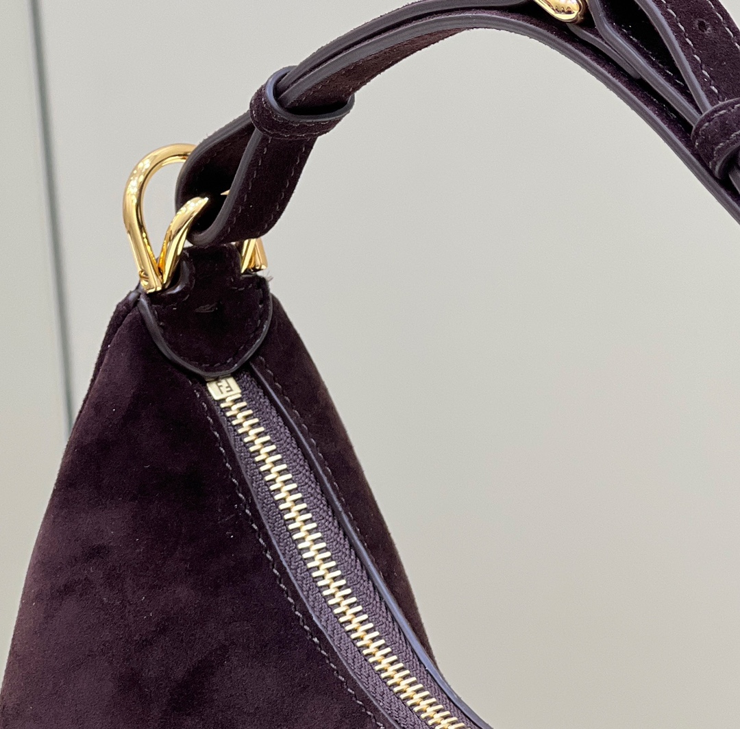 Bagsaaa F**di Small Graphy In Velvet Leather - 10×29×24.5cm